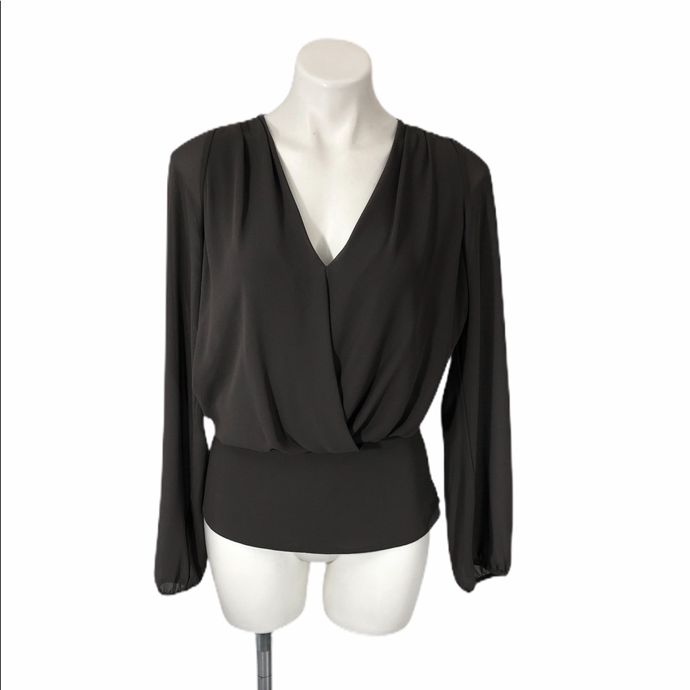 KLD Signature Chiffon Deep V Neckline Blouse